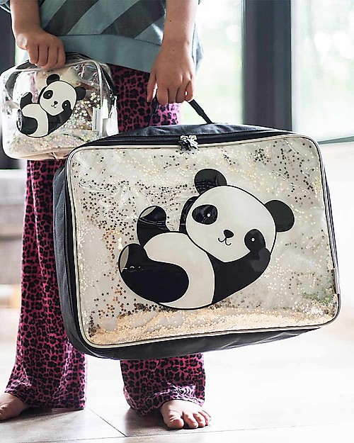 A Little Lovely Company OUTLET Valigetta Glitter, Panda - 42 x 31 x 15 cm - Pezzo di Showroom Borse da Viaggio