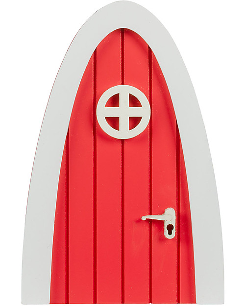 A Little Lovely Company Porta del Regno Fatato con Adesivi da Muro, Rosso - Legno Decorazioni da Parete