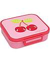 A Little Lovely Company Porta Pranzo 3 Scomparti - Ciliegie Felici - 17 x 5 x 18 cm Porta Merenda