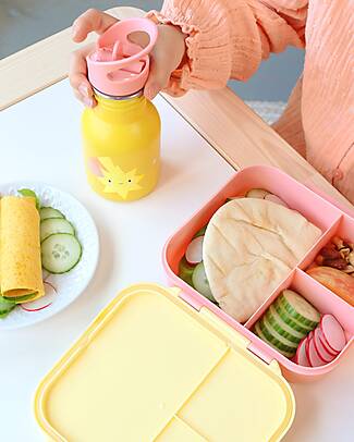 A Little Lovely Company Porta Pranzo 3 Scomparti -Stelle Cadenti - 17 x 5 x 18 cm Porta Merenda