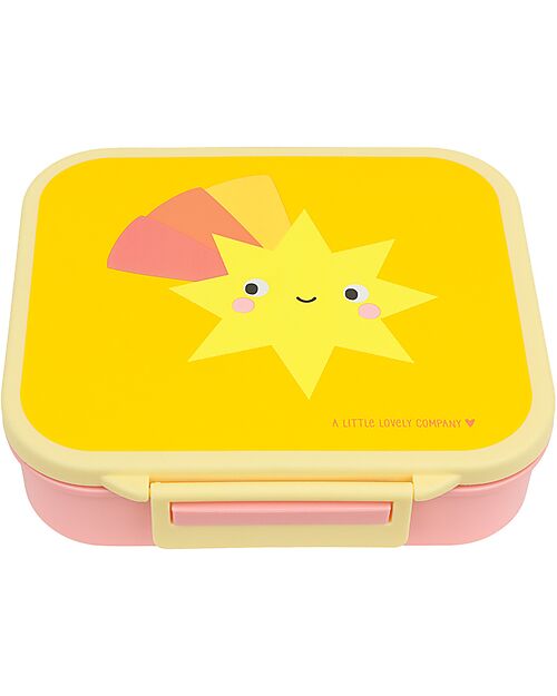 A Little Lovely Company Porta Pranzo 3 Scomparti -Stelle Cadenti - 17 x 5 x 18 cm Porta Merenda