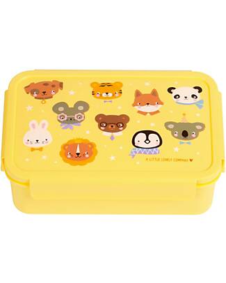 A Little Lovely Company Porta Pranzo Bento - Amici animali - Scomparti Estraibili Porta Merenda