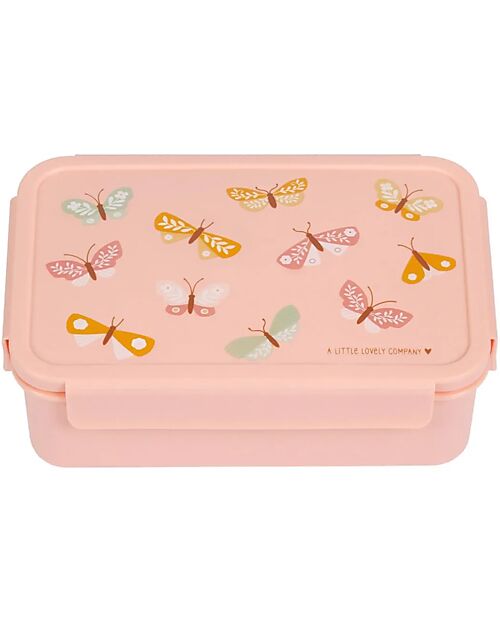 A Little Lovely Company Porta Pranzo Bento - Farfalle - Scomparti Estraibili Porta Merenda