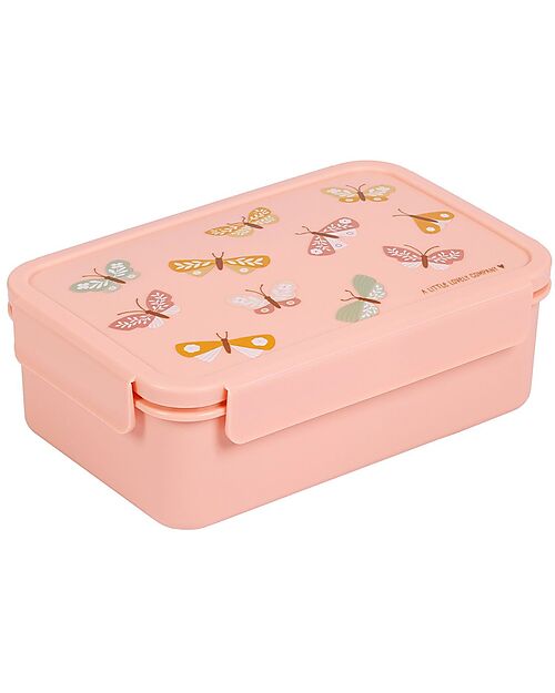 A Little Lovely Company Porta Pranzo Bento - Farfalle - Scomparti Estraibili Porta Merenda