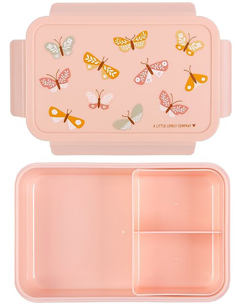 A Little Lovely Company Porta Pranzo Bento - Farfalle - Scomparti Estraibili Porta Merenda
