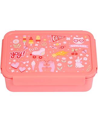 A Little Lovely Company Porta Pranzo Bento - Fun - Scomparti Estraibili Porta Merenda