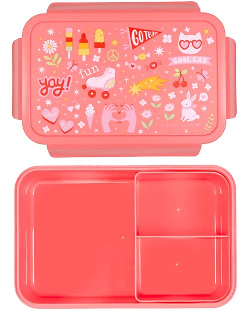 A Little Lovely Company Porta Pranzo Bento - Fun - Scomparti Estraibili Porta Merenda