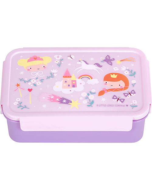A Little Lovely Company Porta Pranzo Bento - Principesse - Scomparti Estraibili Porta Merenda