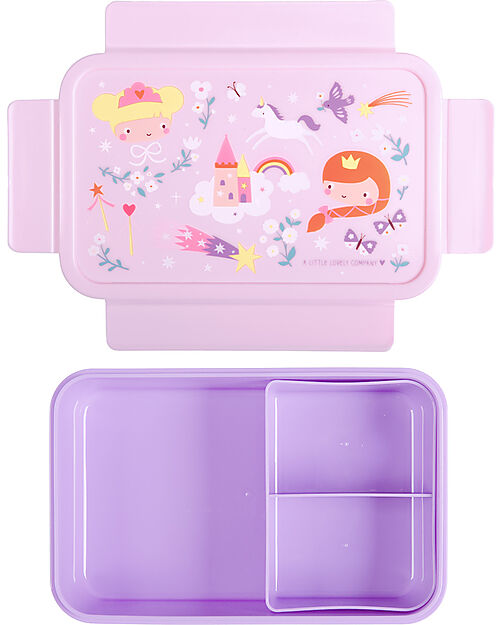 A Little Lovely Company Porta Pranzo Bento - Principesse - Scomparti Estraibili Porta Merenda