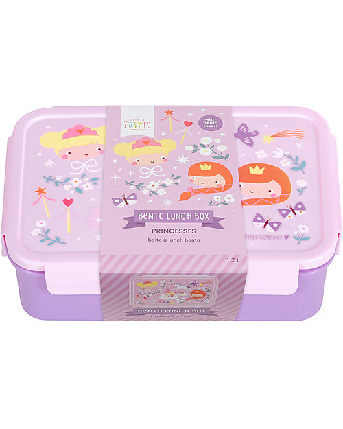 A Little Lovely Company Porta Pranzo Bento - Principesse - Scomparti Estraibili Porta Merenda