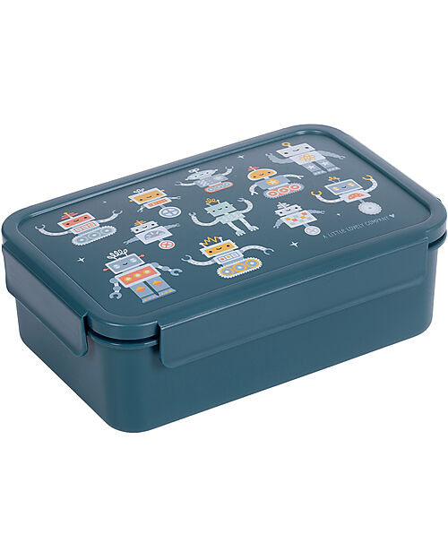 A Little Lovely Company Porta Pranzo Bento - Robot - Scomparti Estraibili Porta Merenda