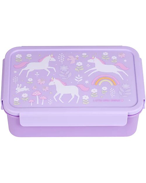 A Little Lovely Company Porta Pranzo Bento - Unicorn Dreams - Scomparti Estraibili Porta Merenda