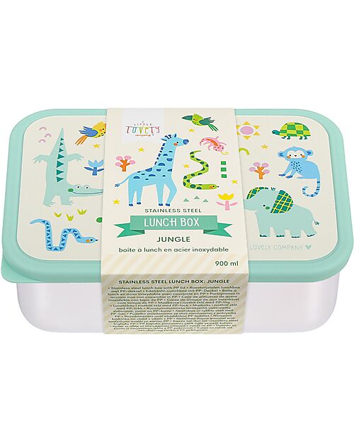 A Little Lovely Company Porta Pranzo in Acciaio - Giungla - 17.5 x 6 x 12.5 cm Contenitori per Alimenti