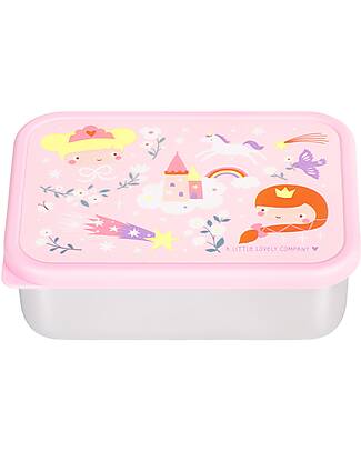 A Little Lovely Company Porta Pranzo in Acciaio - Principesse - 17.5 x 6 x 12.5 cm Contenitori per Alimenti