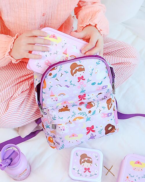 A Little Lovely Company Porta Pranzo in Acciaio - Principesse - 17.5 x 6 x 12.5 cm Contenitori per Alimenti