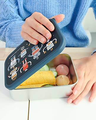 A Little Lovely Company Porta Pranzo in Acciaio - Robot - 17.5 x 6 x 12.5 cm Contenitori per Alimenti