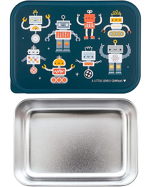 A Little Lovely Company Porta Pranzo in Acciaio - Robot - 17.5 x 6 x 12.5 cm Porta Merenda