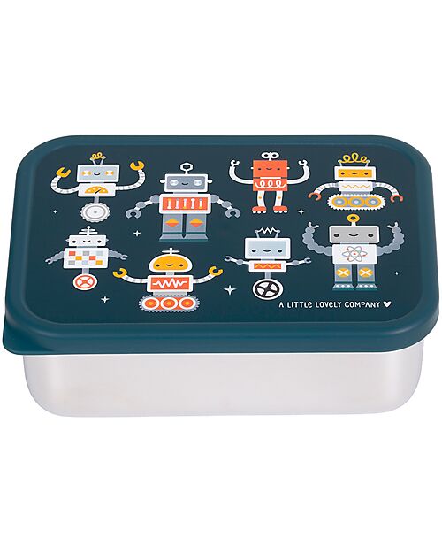 A Little Lovely Company Porta Pranzo in Acciaio - Robot - 17.5 x 6 x 12.5 cm Porta Merenda