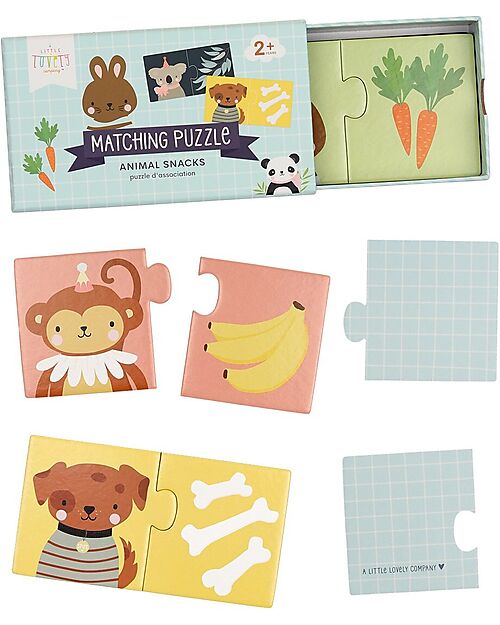 A Little Lovely Company Puzzle Educativo - Gli Snack Degli Animali - Dai 2 Anni Puzzle