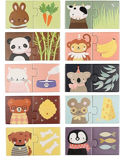 A Little Lovely Company Puzzle Educativo - Gli Snack Degli Animali - Dai 2 Anni Puzzle