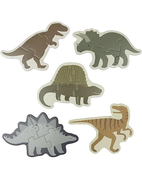 A Little Lovely Company Puzzle Jingsaw - 5 Mini Puzzle - Dinosauri - 2+ Puzzle