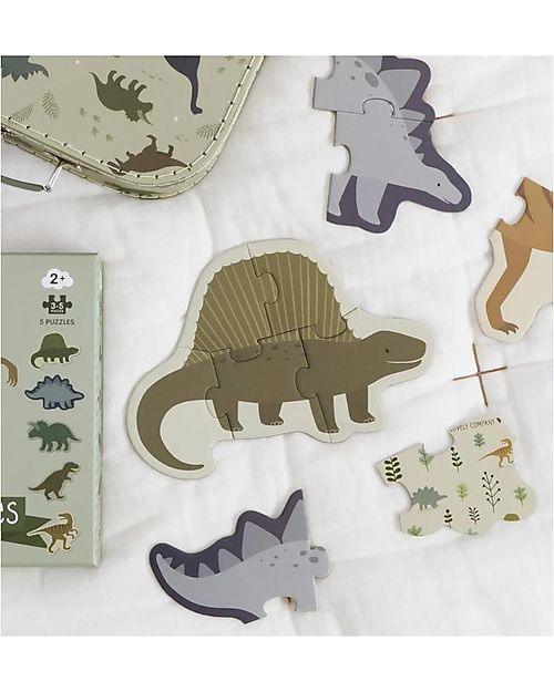 A Little Lovely Company Puzzle Jingsaw - 5 Mini Puzzle - Dinosauri - 2+ Puzzle