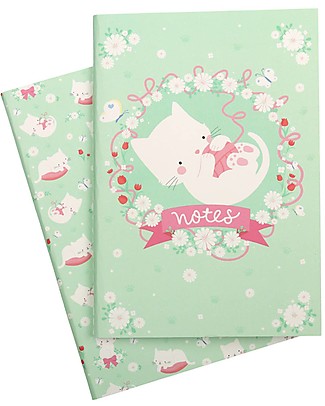 A Little Lovely Company Quadernino Morbido A5, Gattino - Ottima idea regalo! null