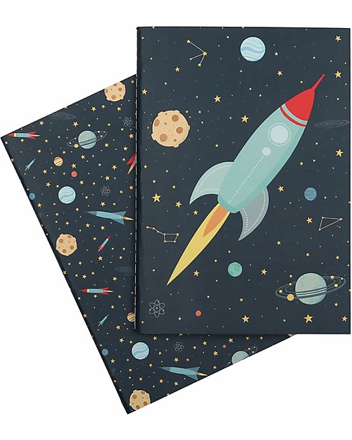 A Little Lovely Company Quadernino Morbido A5, Spazio - Ottima idea regalo! Disegnare e Colorare