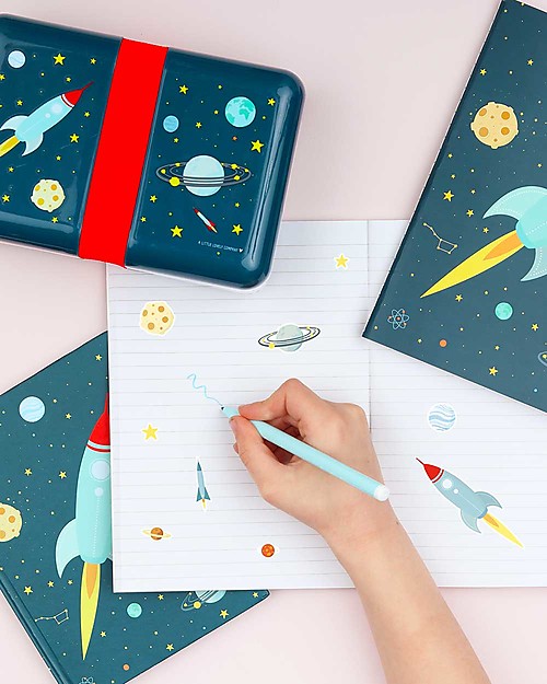 A Little Lovely Company Quadernino Morbido A5, Spazio - Ottima idea regalo! Disegnare e Colorare