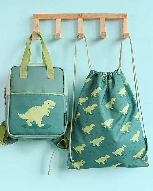 A Little Lovely Company Sacca con Chiusura a Coulisse - Dinosauro - 32 x 42 cm Sacche e Borse Sportive