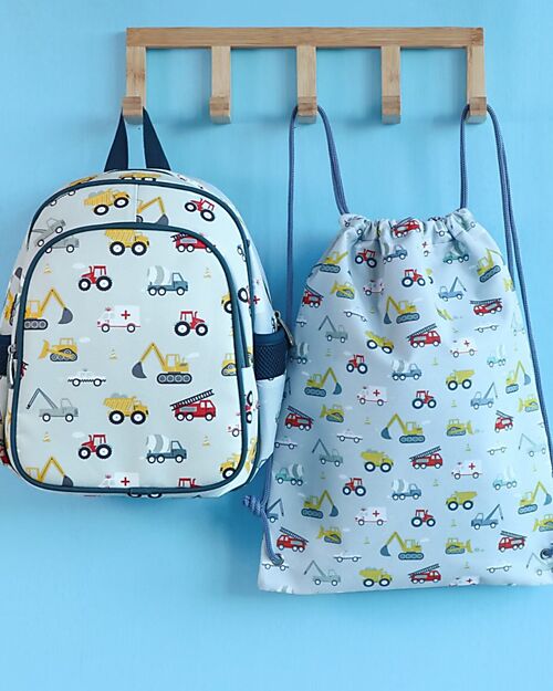 A Little Lovely Company Sacca con Chiusura a Coulisse - Veicoli - 32 x 42 cm Sacche e Borse Sportive