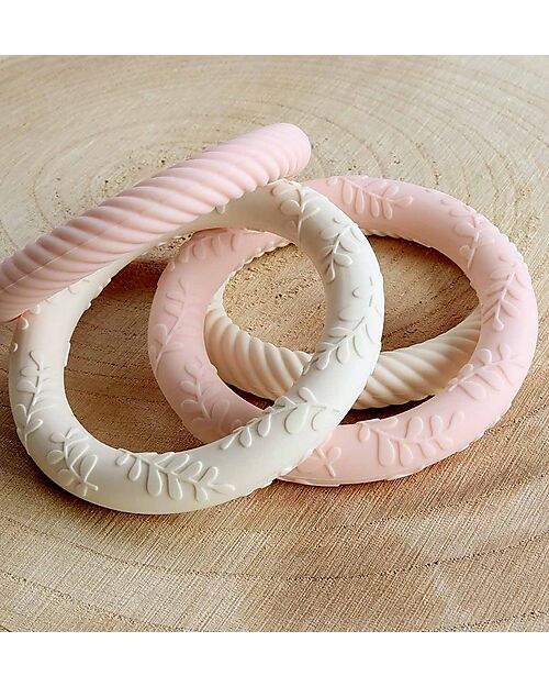 A Little Lovely Company Set 2 Massaggiagengive - Foglie Fragola - 100% Silicone Alimentare Massaggiagengive