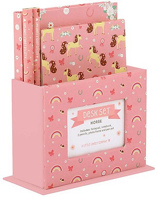 A Little Lovely Company Set da Scrivania, Cavallo (Quaderno, Notebook, 2 Penne) Giochi Creativi