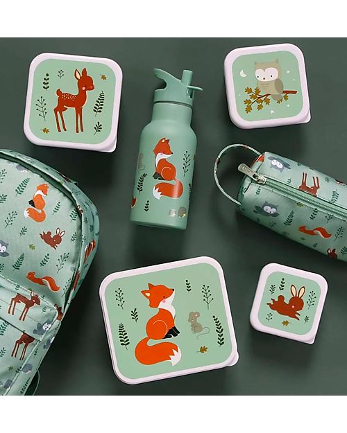 A Little Lovely Company Set di Contenitori Porta Pranzo e Porta Merenda - Amici della Foresta Porta Merenda