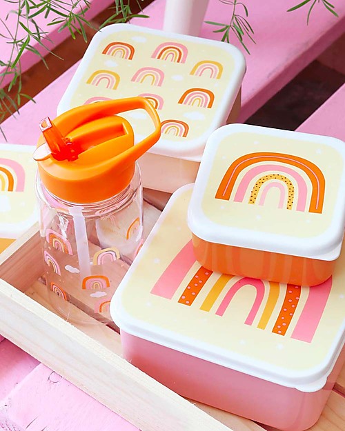 A Little Lovely Company Set di Contenitori Porta Pranzo e Porta Merenda - Arcobaleni Porta Merenda