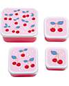 A Little Lovely Company Set di Contenitori Porta Pranzo e Porta Merenda - Ciliegie Porta Merenda