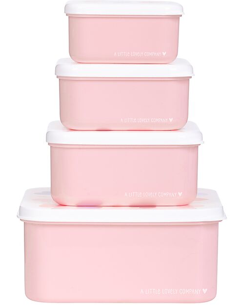 A Little Lovely Company Set di Contenitori Porta Pranzo e Porta Merenda - Cuori Porta Merenda