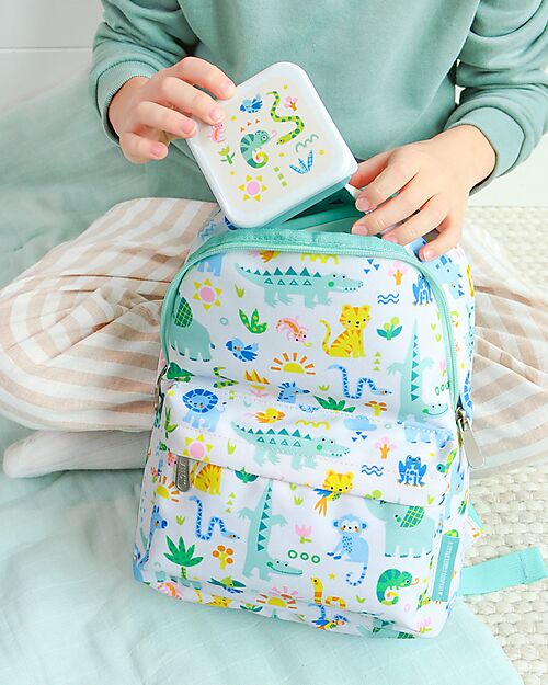 A Little Lovely Company Set di Contenitori Porta Pranzo e Porta Merenda - Giungla Porta Merenda