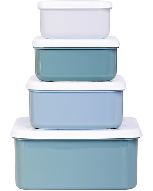 A Little Lovely Company Set di Contenitori Porta Pranzo e Porta Merenda - Oceano Porta Merenda