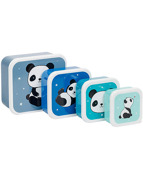 A Little Lovely Company Set di Contenitori Porta Pranzo e Porta Merenda - Panda Porta Merenda