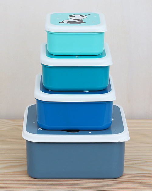 A Little Lovely Company Set di Contenitori Porta Pranzo e Porta Merenda - Panda Porta Merenda