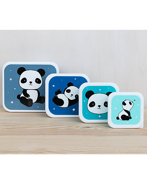 A Little Lovely Company Set di Contenitori Porta Pranzo e Porta Merenda - Panda Porta Merenda