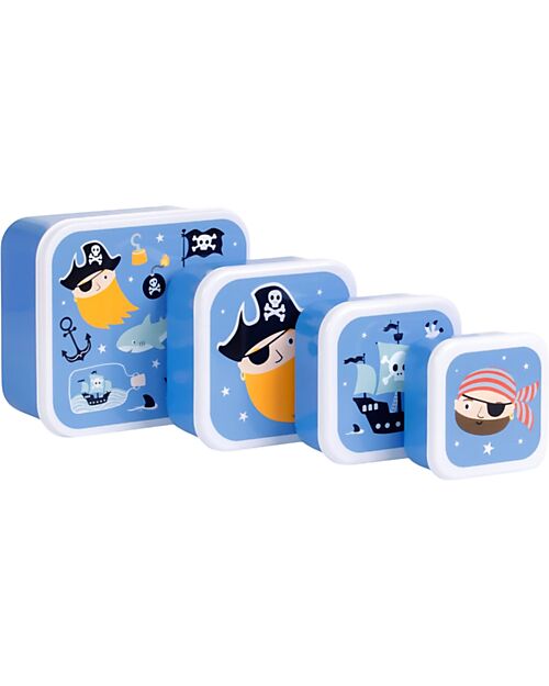 A Little Lovely Company Set di Contenitori Porta Pranzo e Porta Merenda - Pirati Porta Merenda