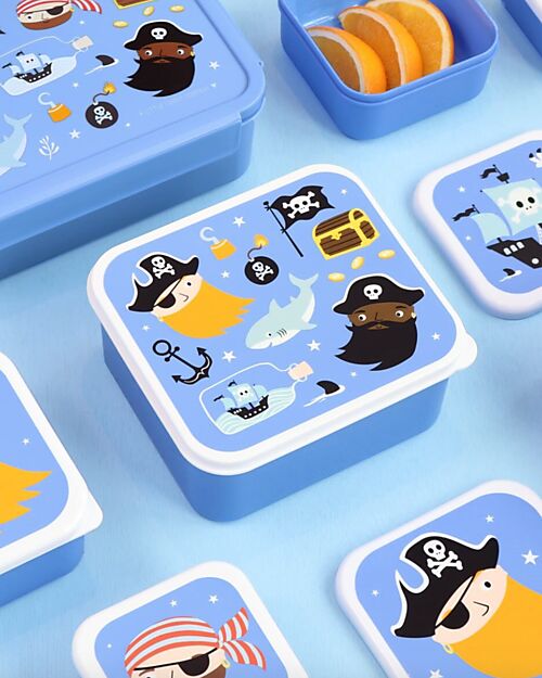 A Little Lovely Company Set di Contenitori Porta Pranzo e Porta Merenda - Pirati Porta Merenda