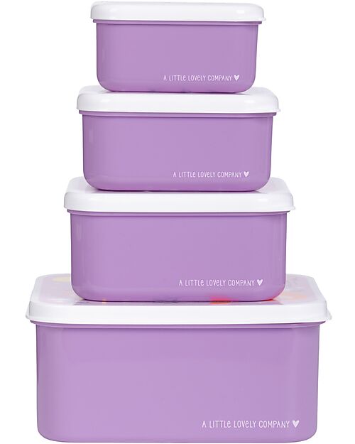 A Little Lovely Company Set di Contenitori Porta Pranzo e Porta Merenda - Principesse Porta Merenda