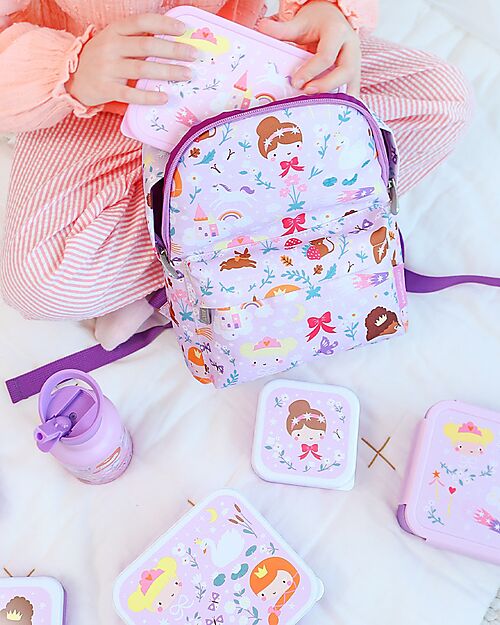 A Little Lovely Company Set di Contenitori Porta Pranzo e Porta Merenda - Principesse Porta Merenda