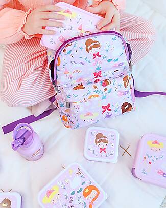 A Little Lovely Company Set di Contenitori Porta Pranzo e Porta Merenda - Principesse Porta Merenda