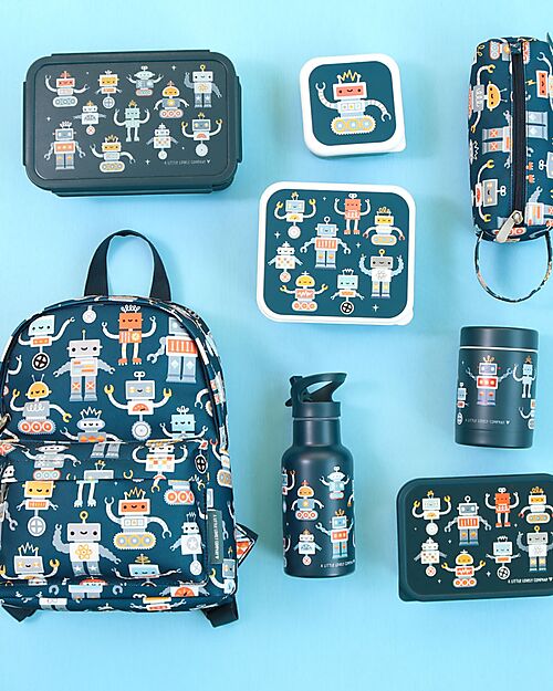 A Little Lovely Company Set di Contenitori Porta Pranzo e Porta Merenda - Robot Porta Merenda