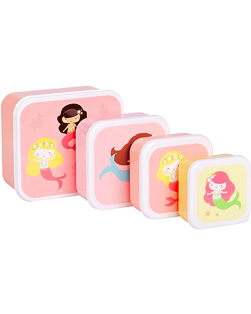 A Little Lovely Company Set di Contenitori Porta Pranzo e Porta Merenda - Sirene Porta Merenda