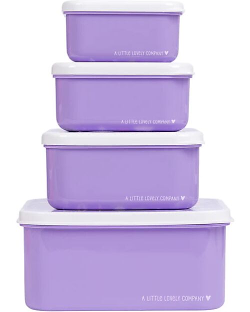 A Little Lovely Company Set di Contenitori Porta Pranzo e Porta Merenda - Unicorn Dreams Porta Merenda